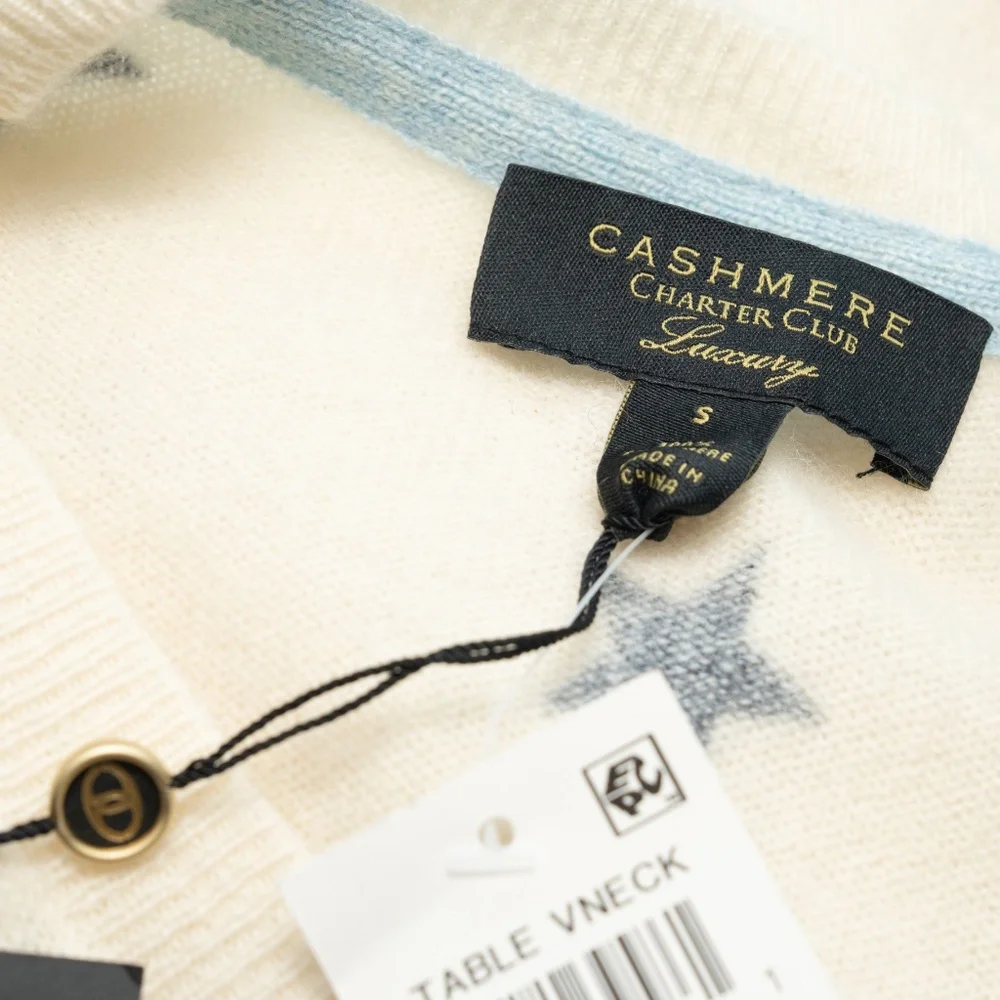 Charter Club - 100% Cashmere Star Sweater - Picture 4 of 7